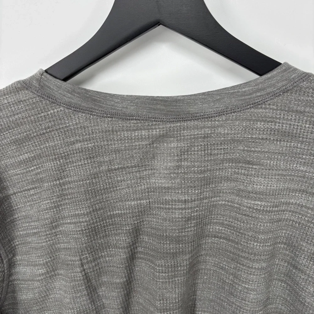 Fruit of the Loom Mens XXXL 3XG Long Sleeve Gray Thermal Knit Crewneck Shirt - Picture 8 of 9